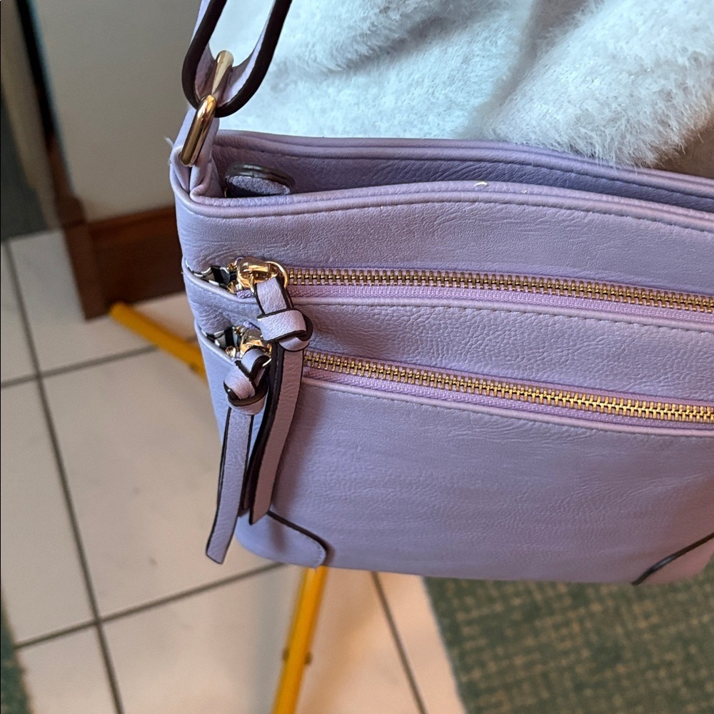 Fashionpuzzle Crossbody Bag shoulder bag convertible vegan leather lavender - Picture 4 of 17